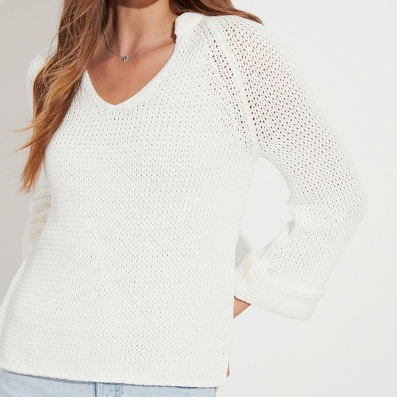 NEW!! The Reset Breezy Chalk white summer sweater - Picture 1 of 8